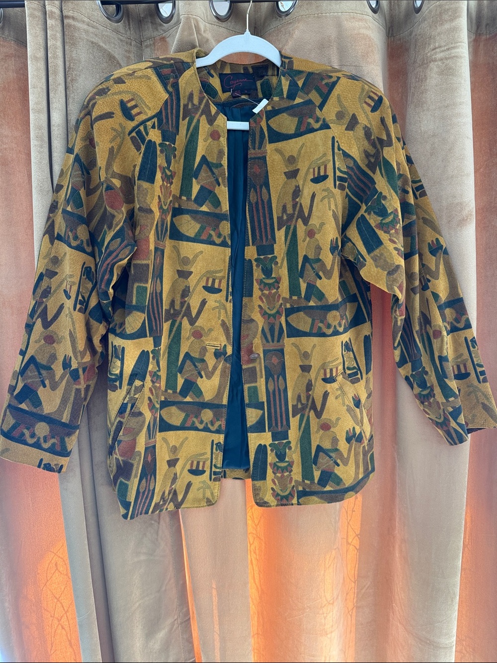 Patterned Suede Mustard Yellow Women’s Jacket